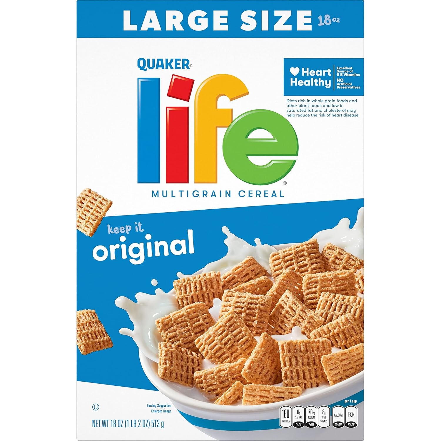 image:imageQuaker Life Original Cereal 18oz18 Ounce Pack of 1