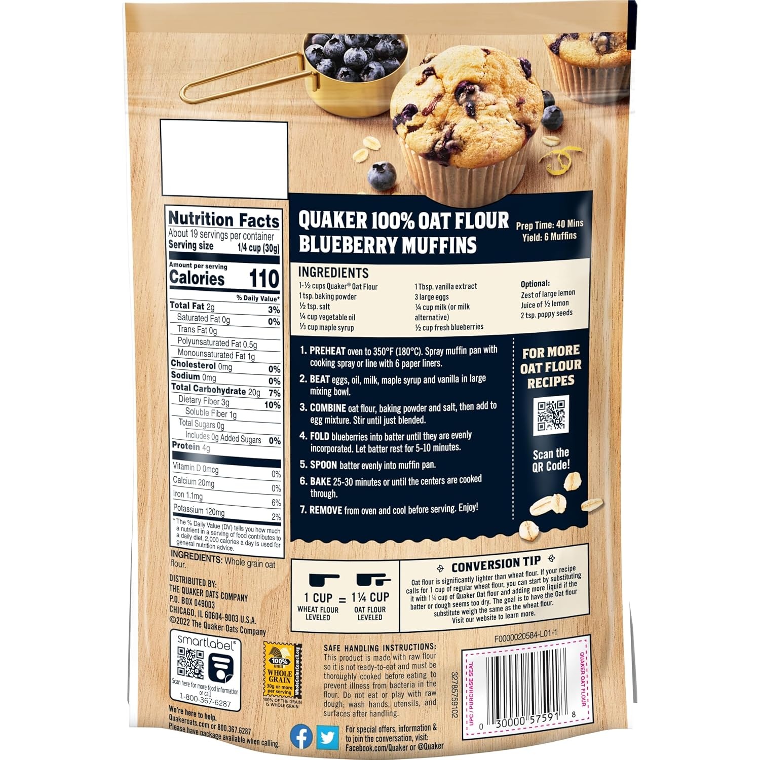 image:imageQuaker Oat Flour 20 Oz PouchOat Flour
