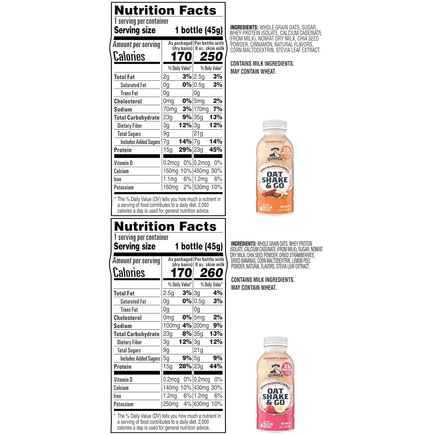 image:imageQuaker Oat Shake amp Go Variety Pack 15 oz Bottles 6 Pack
