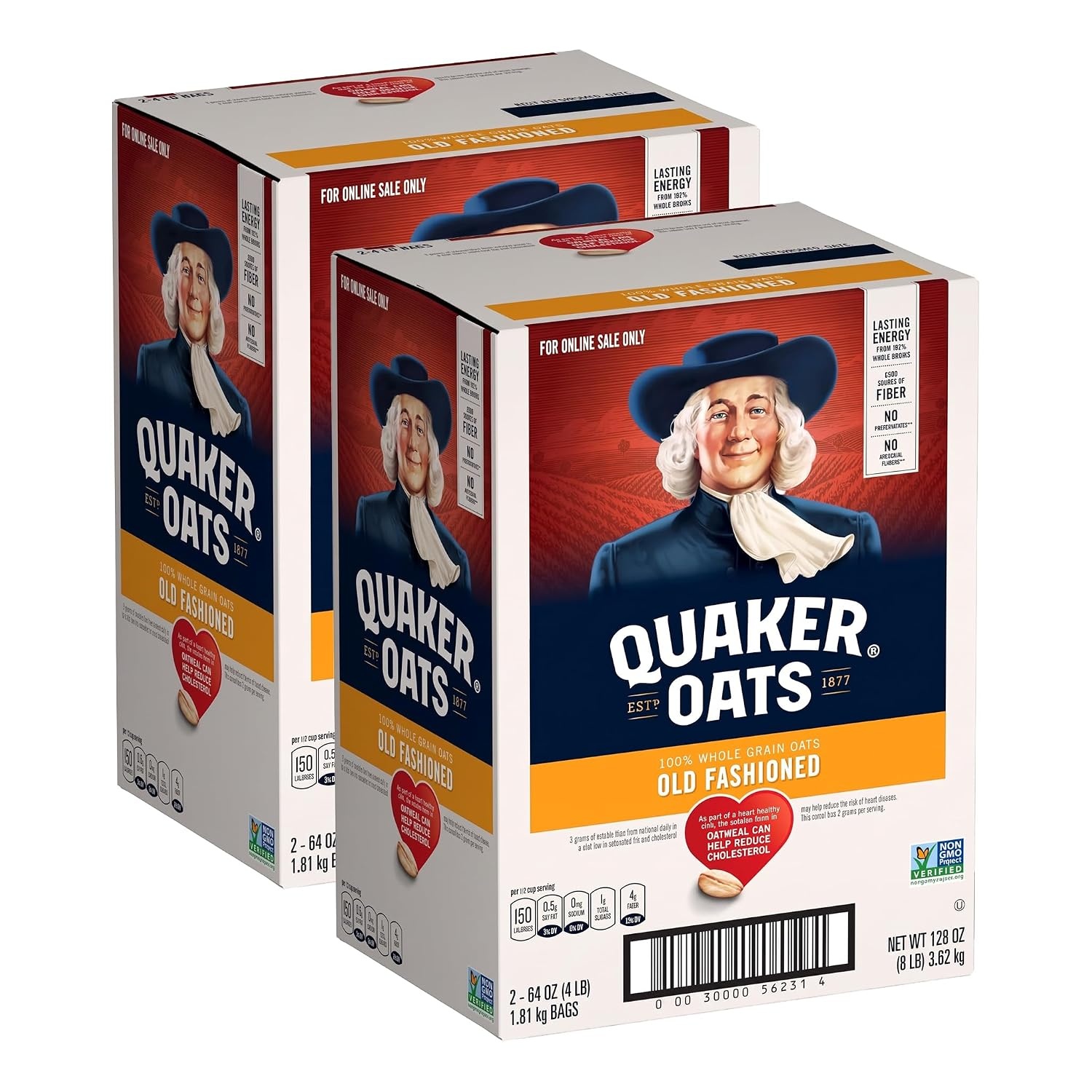 image:imageQuaker Old Fashioned Rolled Oats Non GMO Project Verified Two 64oz Bags in Box 90 Servings 4 Pound Pack of 2Quaker Old Fashioned