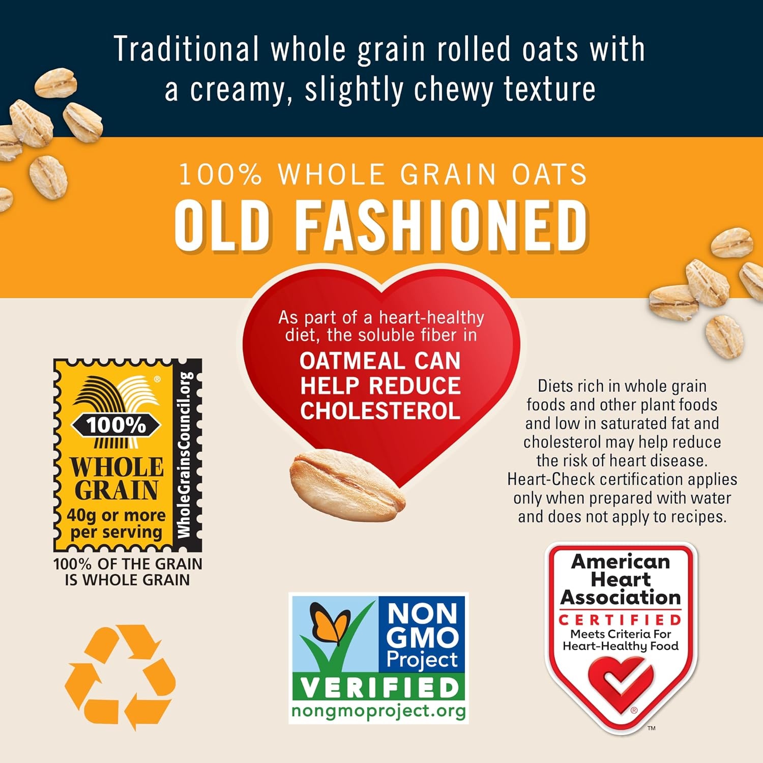 image:imageQuaker Old Fashioned Rolled Oats Non GMO Project Verified Two 64oz Bags in Box 90 Servings 4 Pound Pack of 2Quaker Old Fashioned