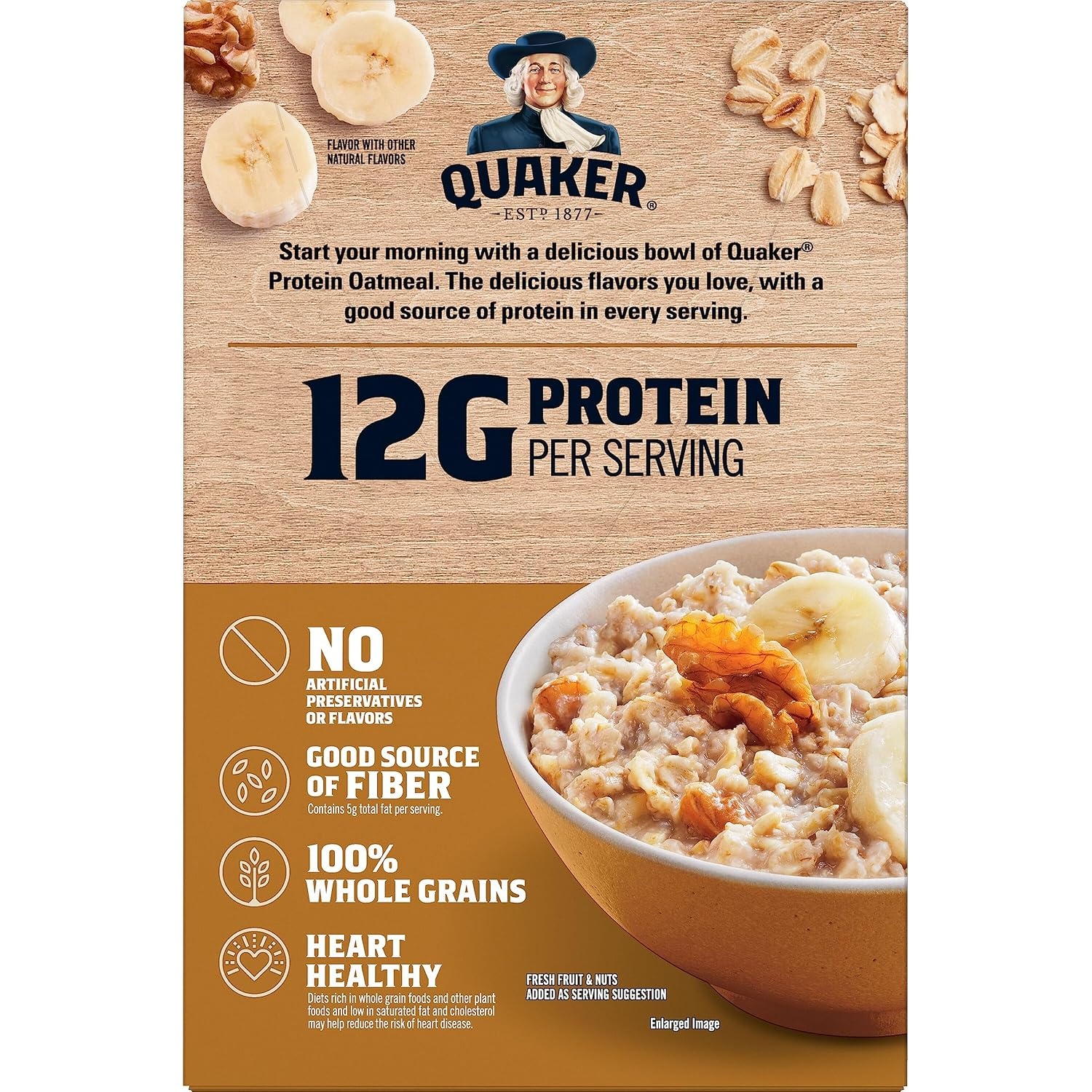 image:imageQuaker Protein Instant Oatmeal Banana Nut 129 Oz 6 Count Pack of 1215 Ounce Pack of 6