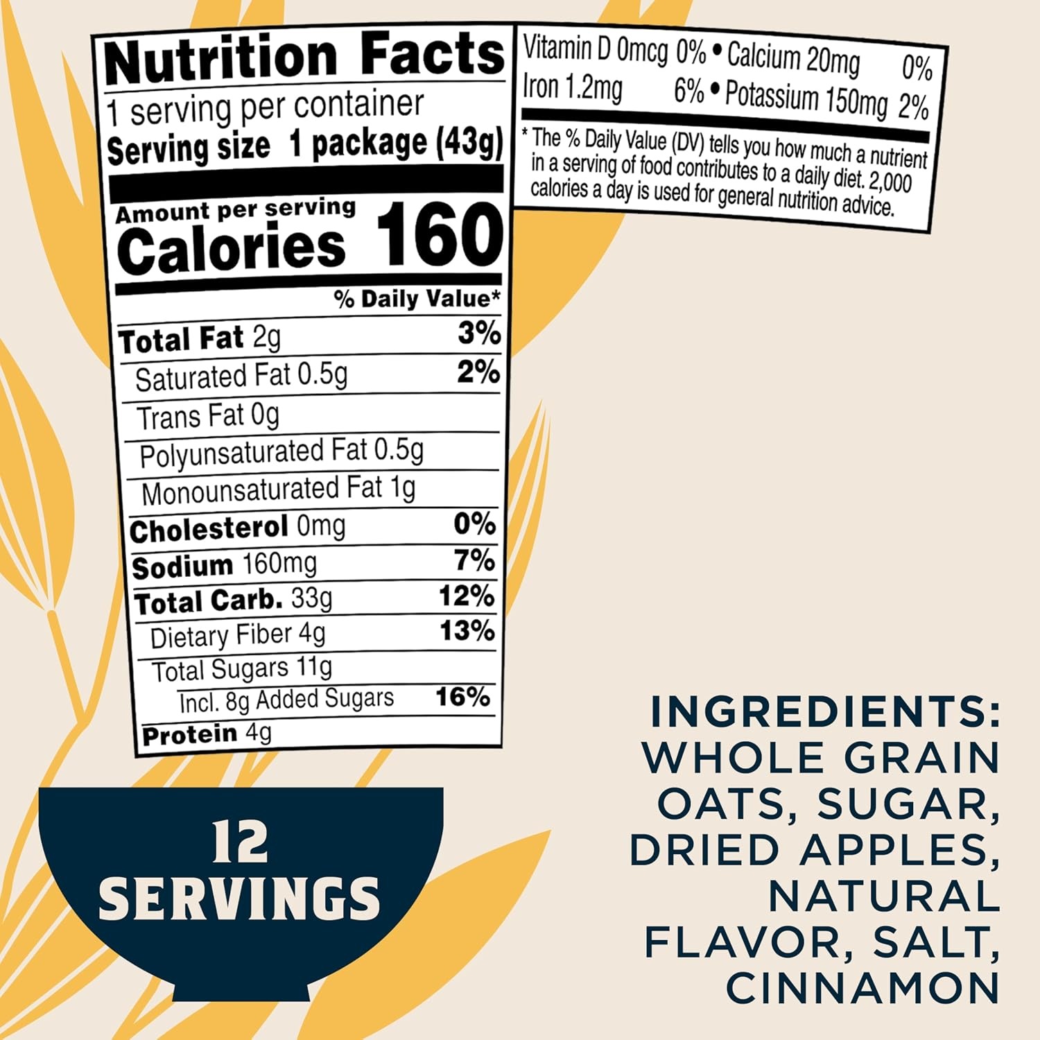 image:imageQuaker Protein Instant Oatmeal Express Cups Cranberry Almond 10g Protein 218 Ounce Pack of 12Apples Cinnamon