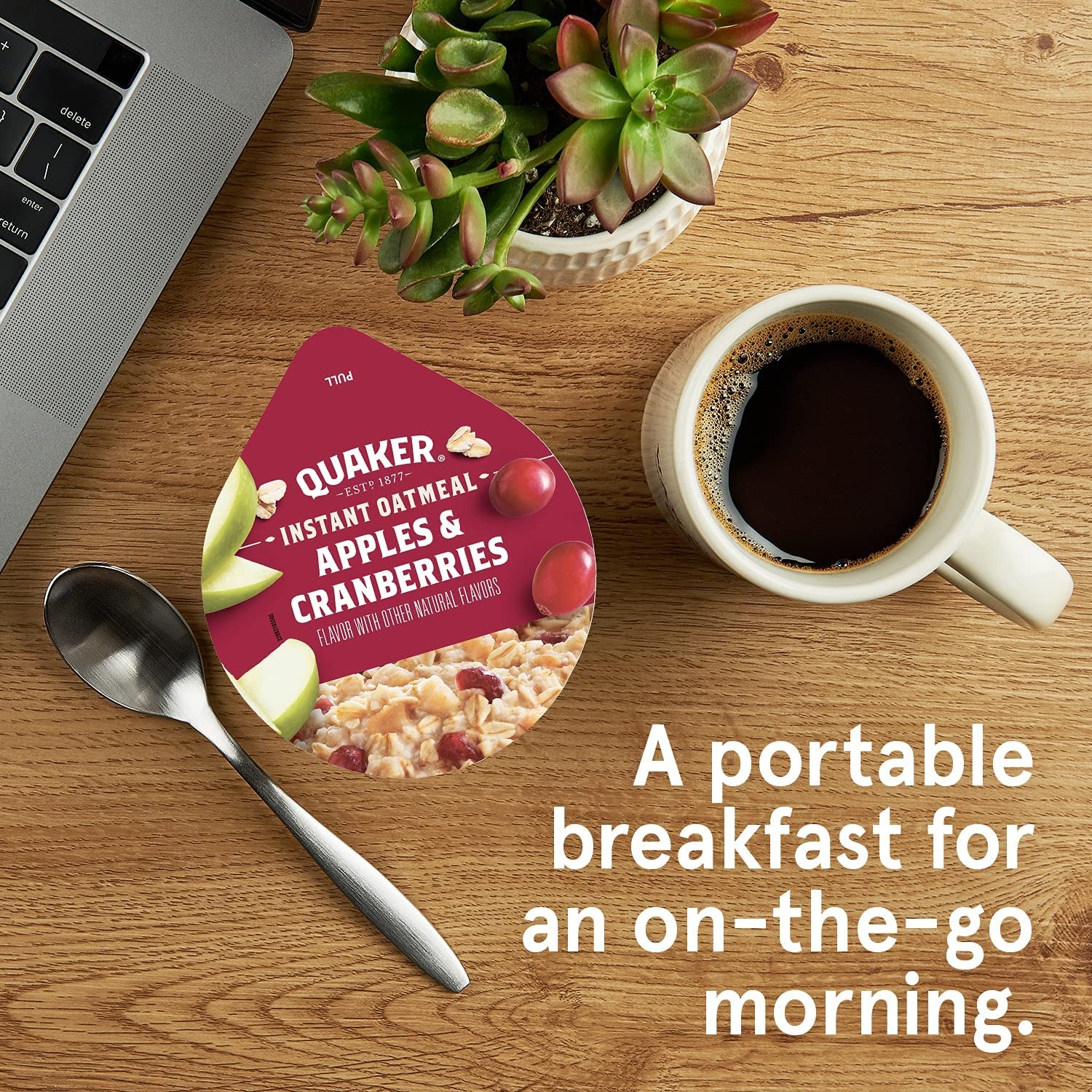 image:imageQuaker Protein Instant Oatmeal Express Cups Cranberry Almond 10g Protein 218 Ounce Pack of 12Apples Cranberries