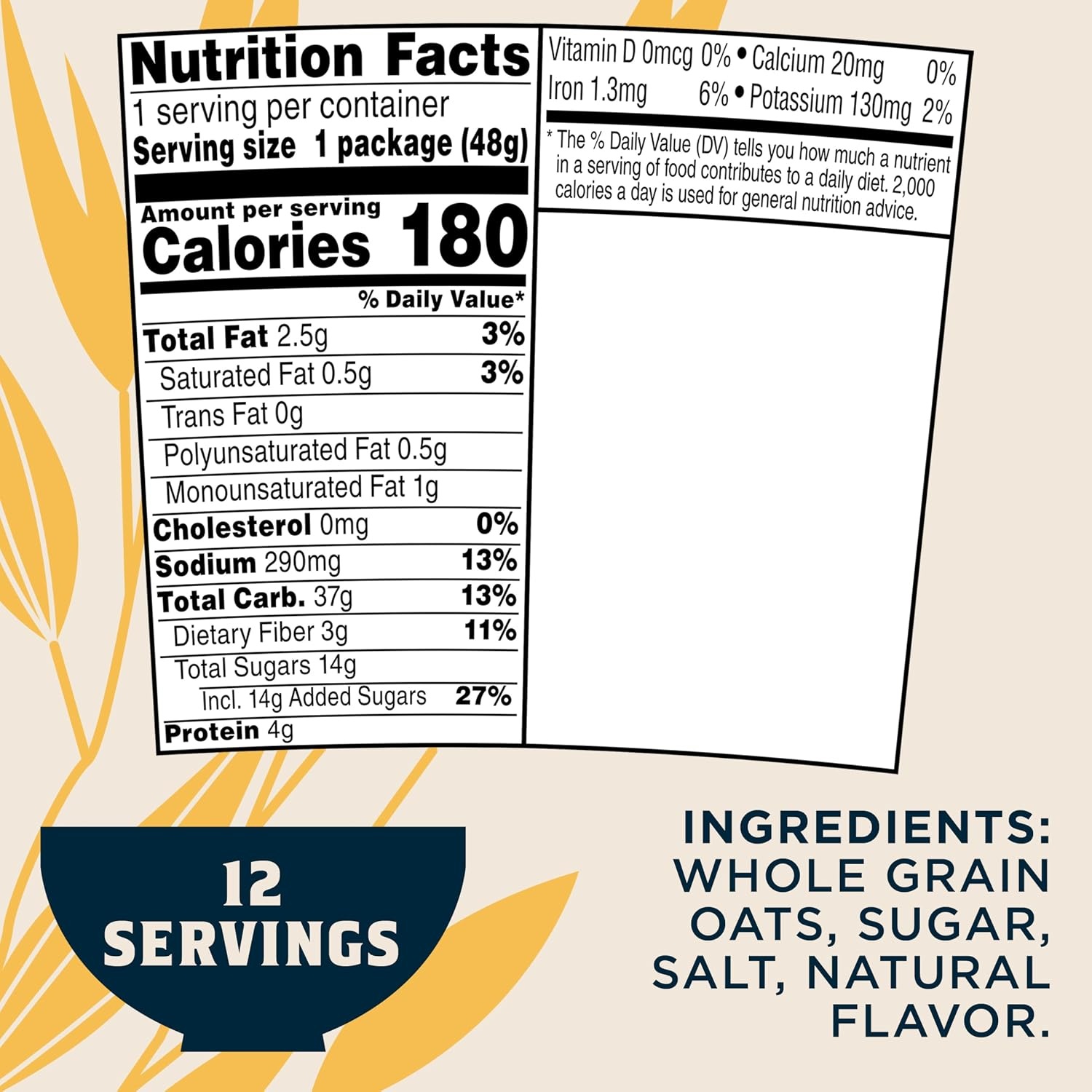 image:imageQuaker Protein Instant Oatmeal Express Cups Cranberry Almond 10g Protein 218 Ounce Pack of 12Maple Brown Sugar
