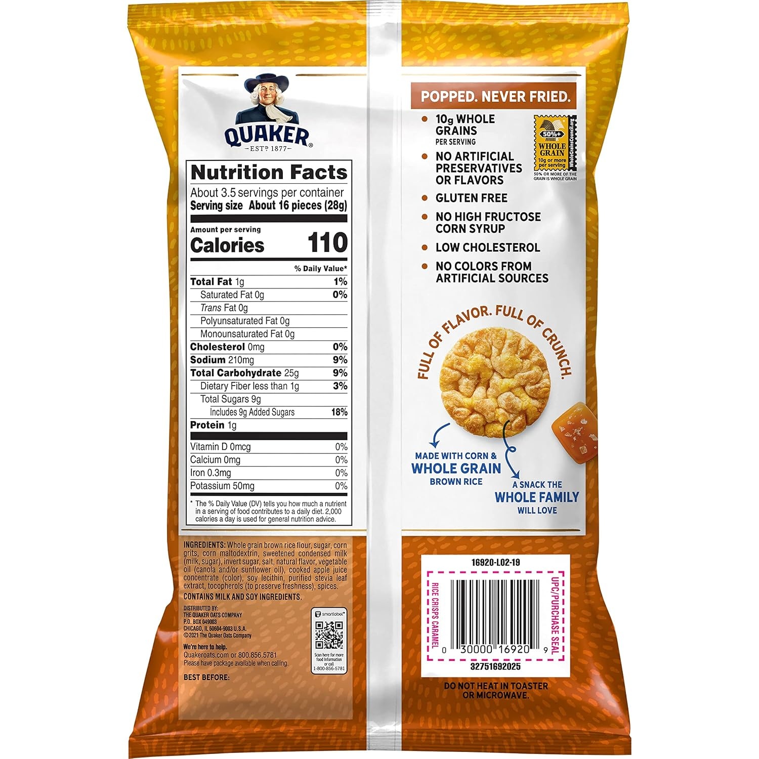 image:imageQuaker Rice Cake Caramel Corn 352 Oz352 Ounce Pack of 1