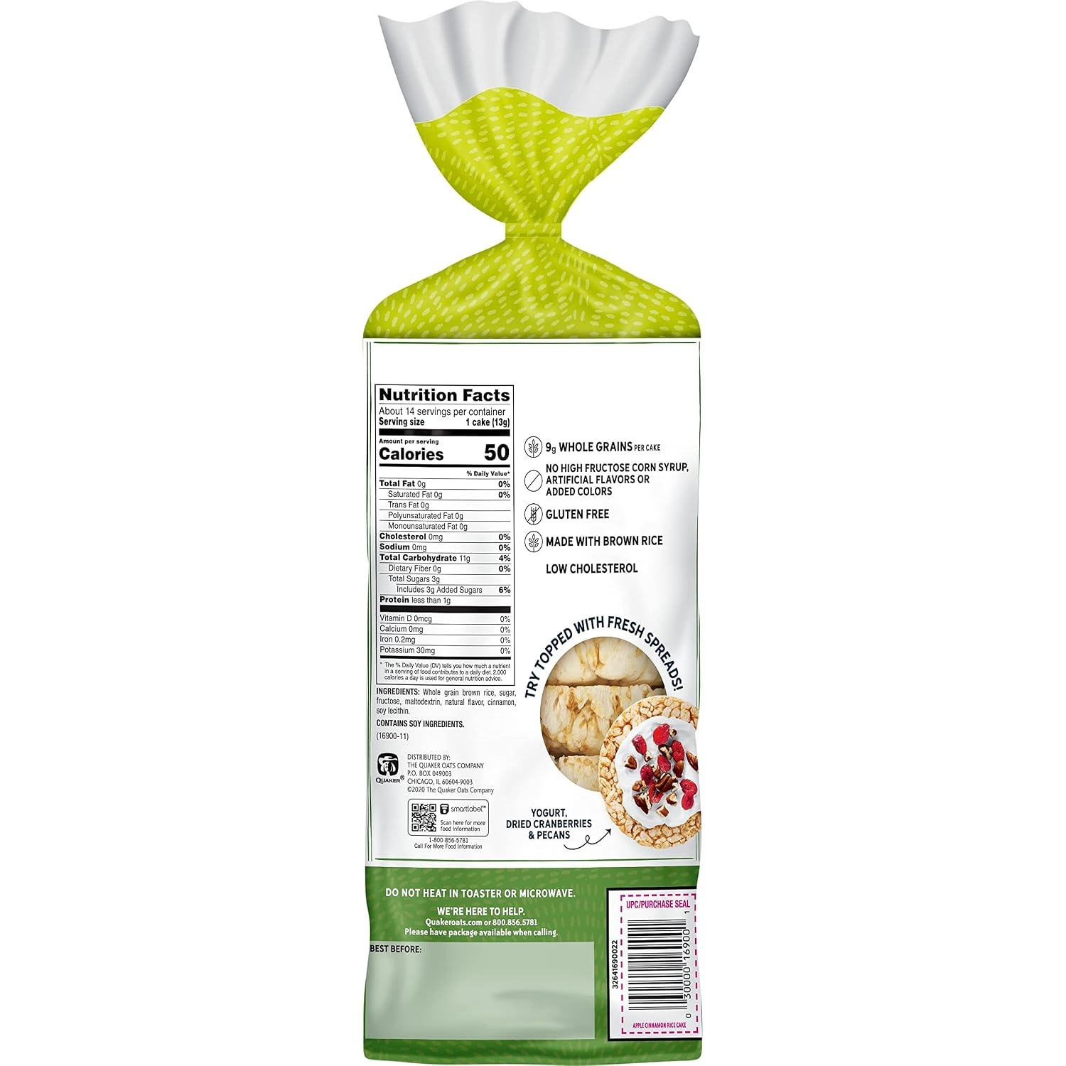 image:imageQuaker Rice Cakes Chocolate Crunch 723 ozAPPLE CINNAMON
