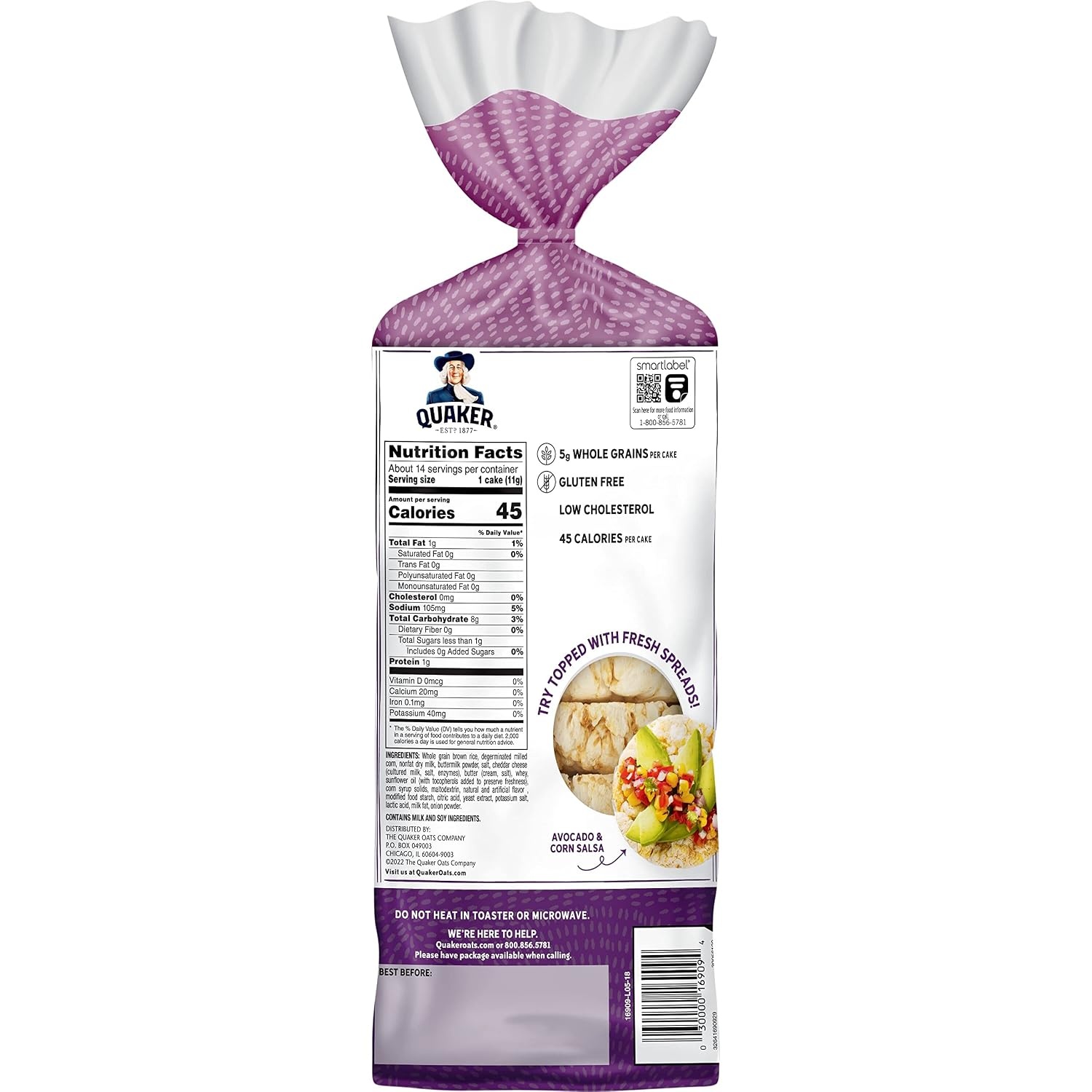 image:imageQuaker Rice Cakes Chocolate Crunch 723 ozWHITE CHEDDAR