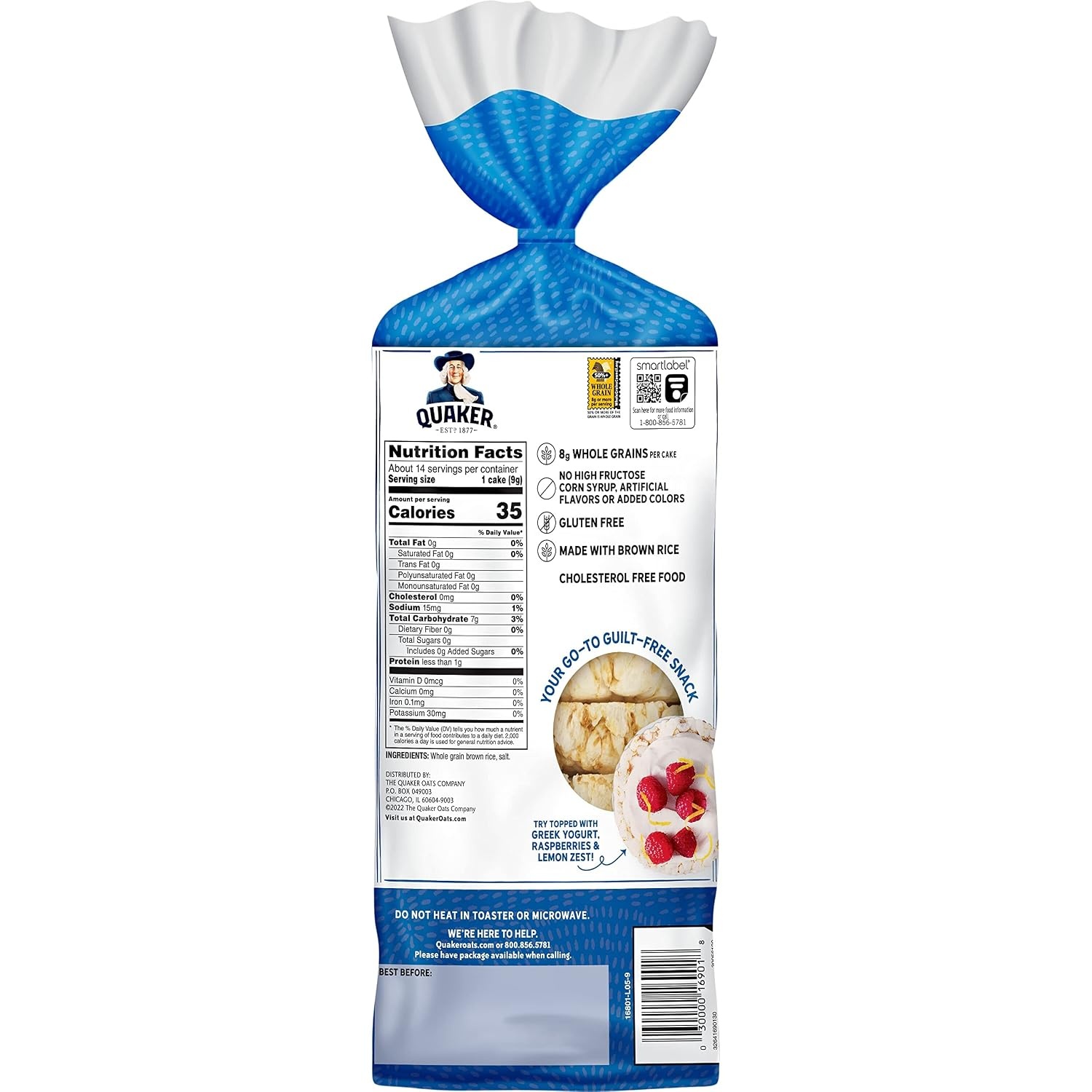 image:imageQuaker Rice Cakes Lightly Salted 447 oz447 Ounce Pack of 1