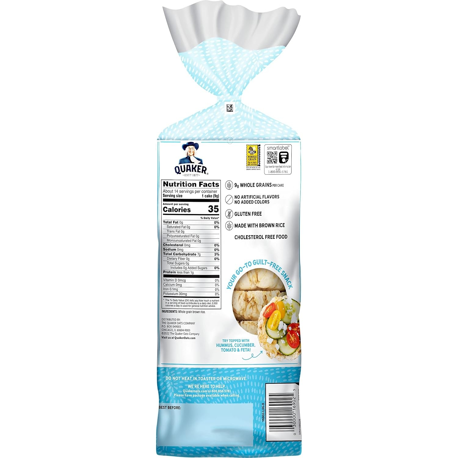 image:imageQuaker Rice Cakes Salt Free 45 Oz45 Ounce Pack of 1