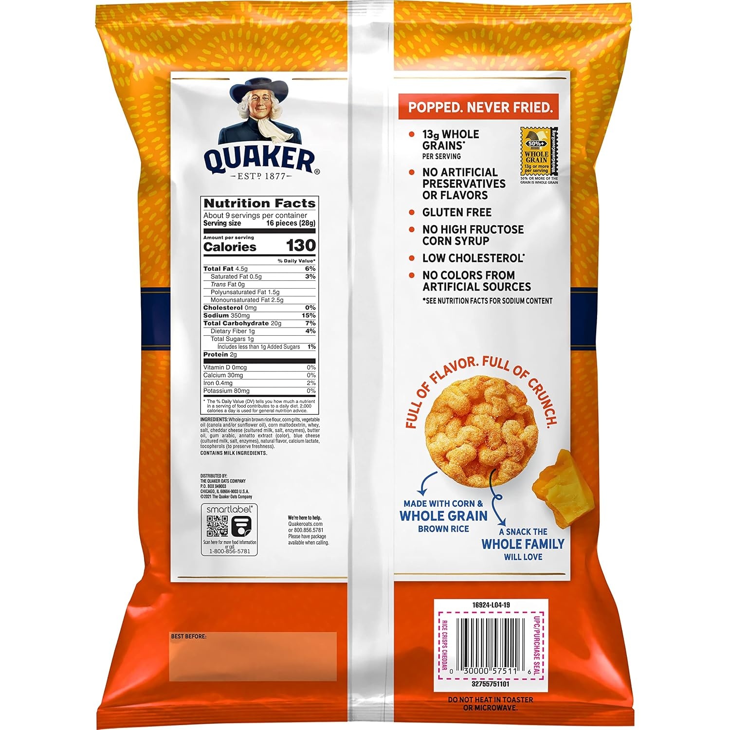 image:imageQuaker Rice Crisps Cheddar 85 Oz