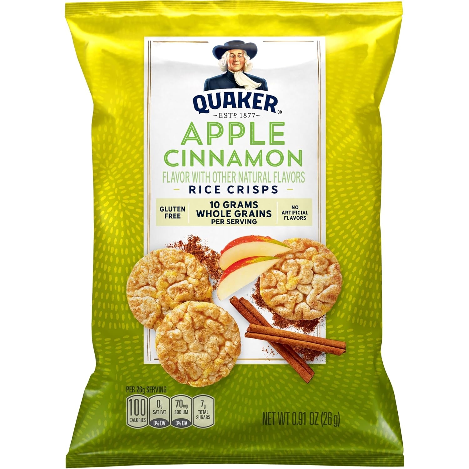 image:imageQuaker Rice Crisps Gluten Free 4 Flavor Sweet and Savory Variety Mix Single Serve 30 countApple Cinnamon