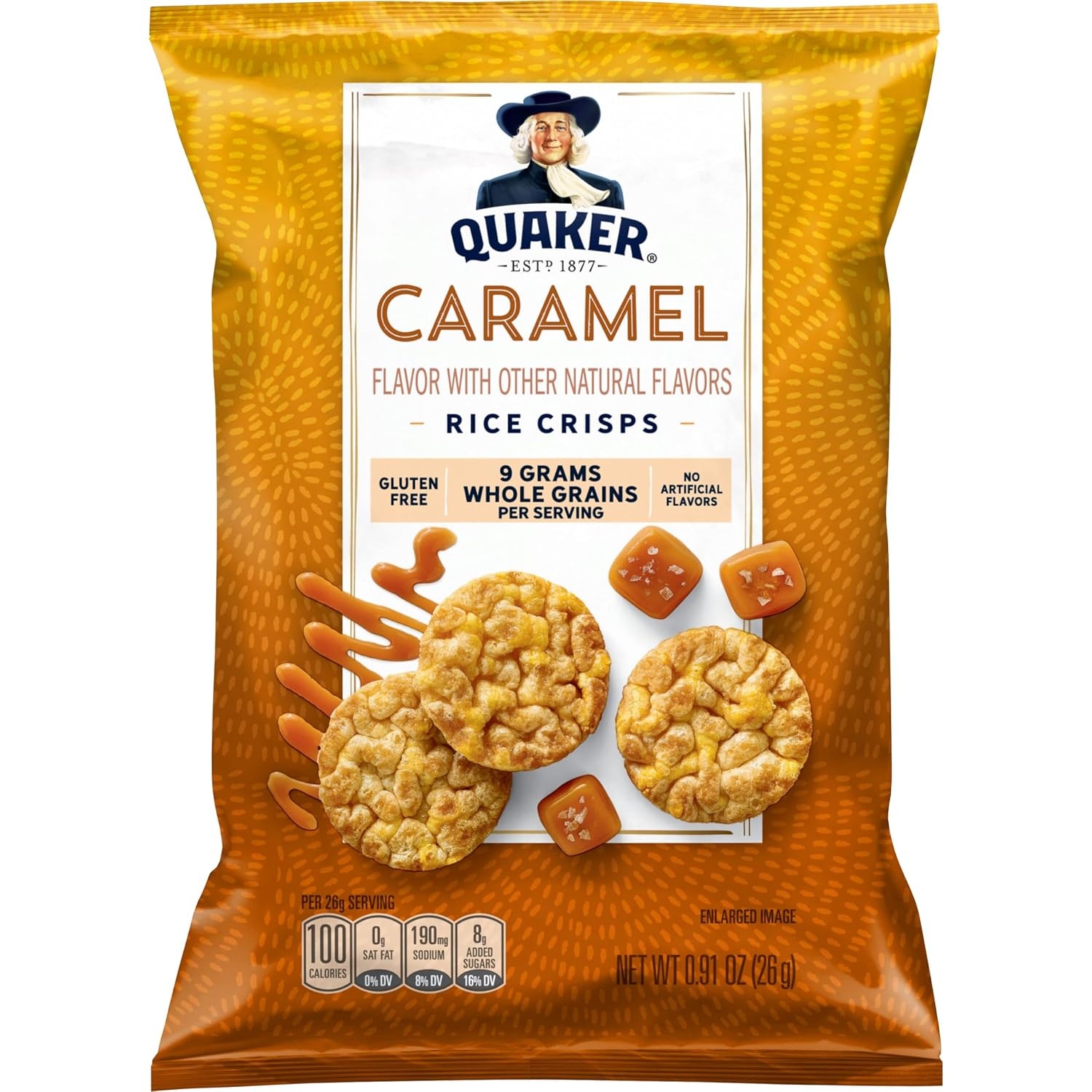 image:imageQuaker Rice Crisps Gluten Free 4 Flavor Sweet and Savory Variety Mix Single Serve 30 countCaramel