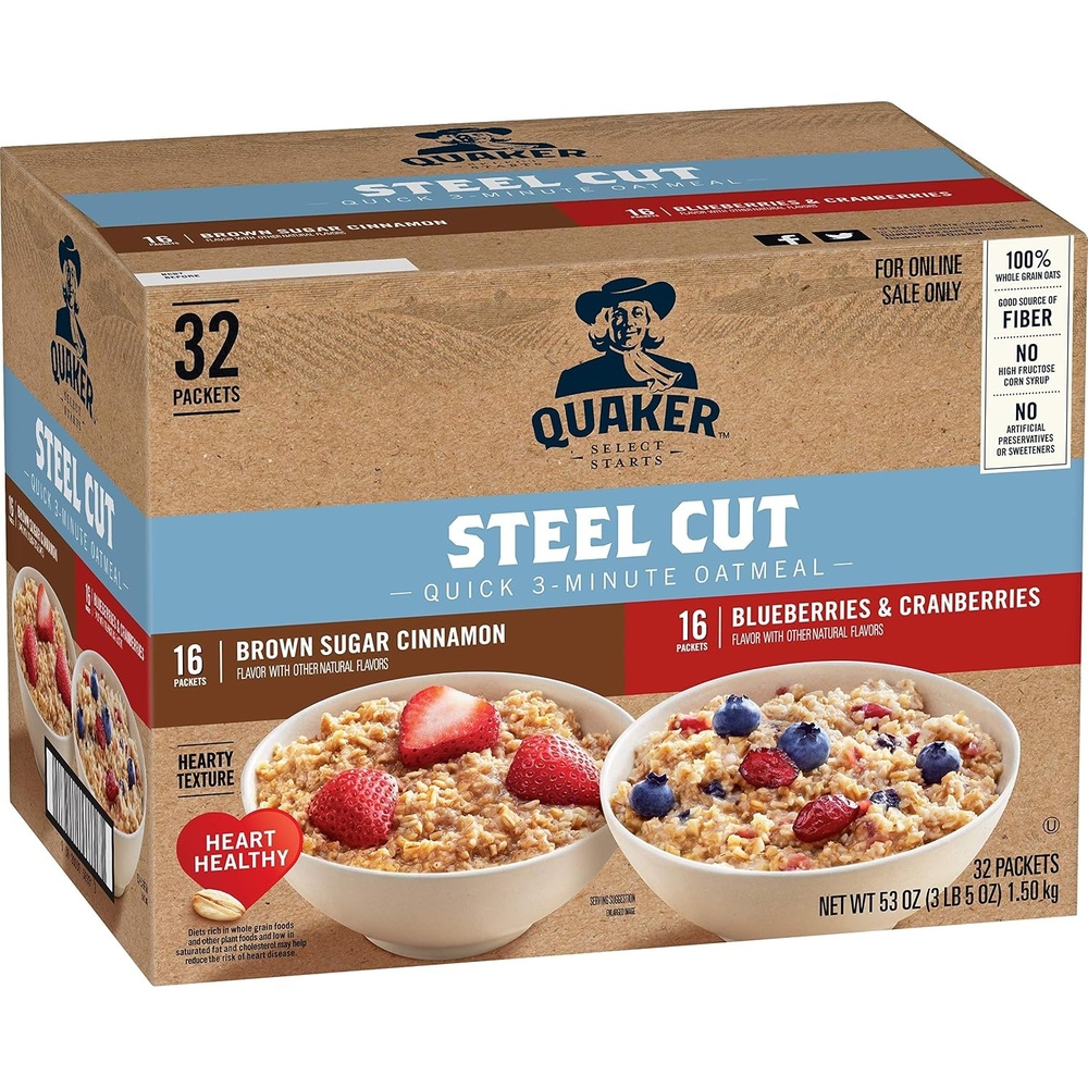 image:imageQUAKER Instant Oatmeal USDA Organic NonGMO Project Verified 3 Flavor Variety Pack Individual Packets 32 Count Pack of 12 Flavor Variety Pack