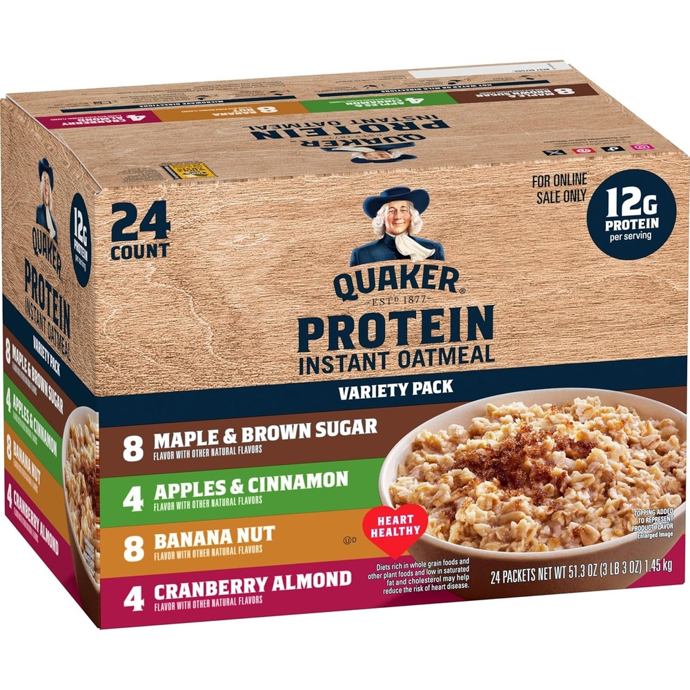 image:imageQUAKER Instant Oatmeal USDA Organic NonGMO Project Verified 3 Flavor Variety Pack Individual Packets 32 Count Pack of 14 Flavor Variety Pack