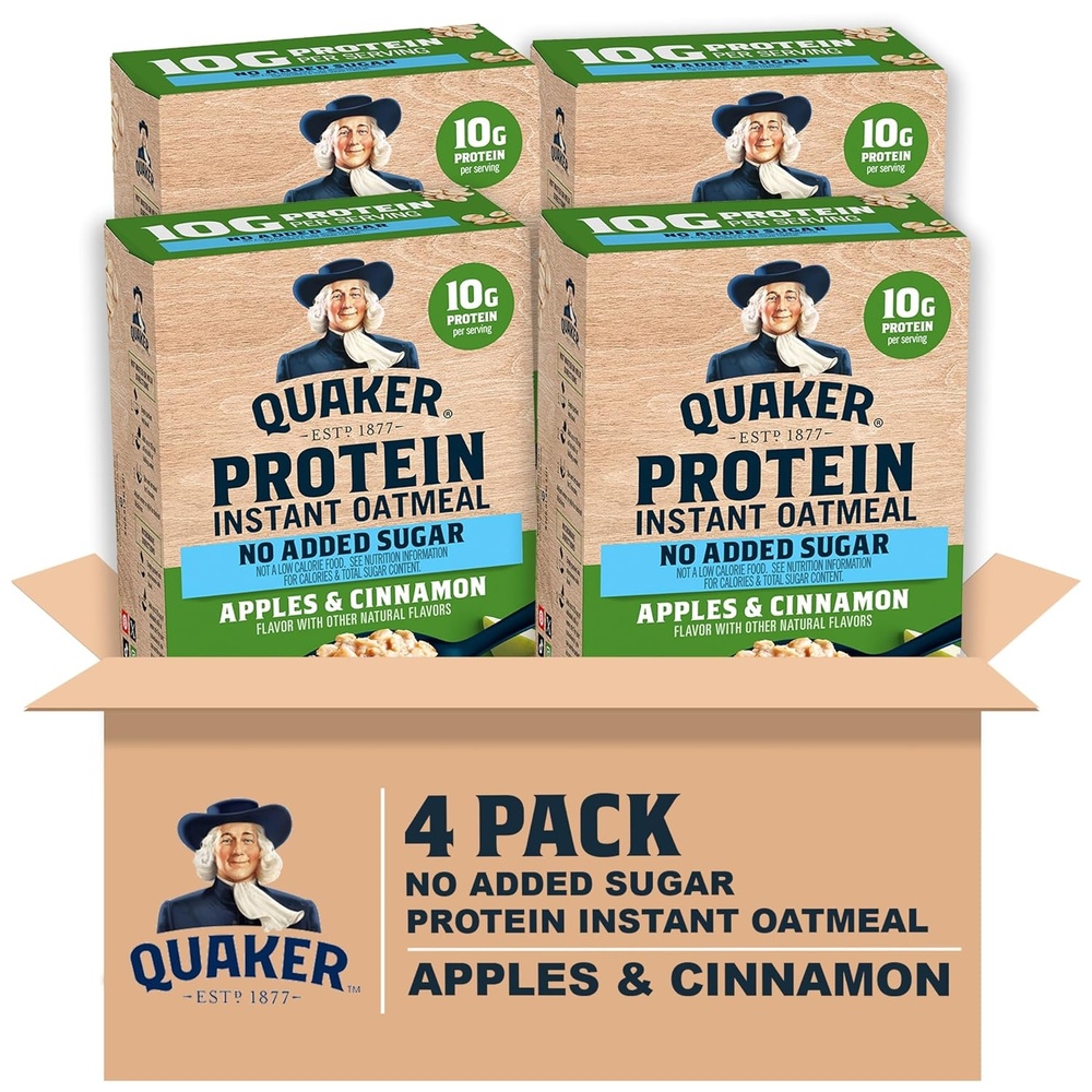 image:imageQUAKER Instant Oatmeal USDA Organic NonGMO Project Verified 3 Flavor Variety Pack Individual Packets 32 Count Pack of 1Apple Cinnamon