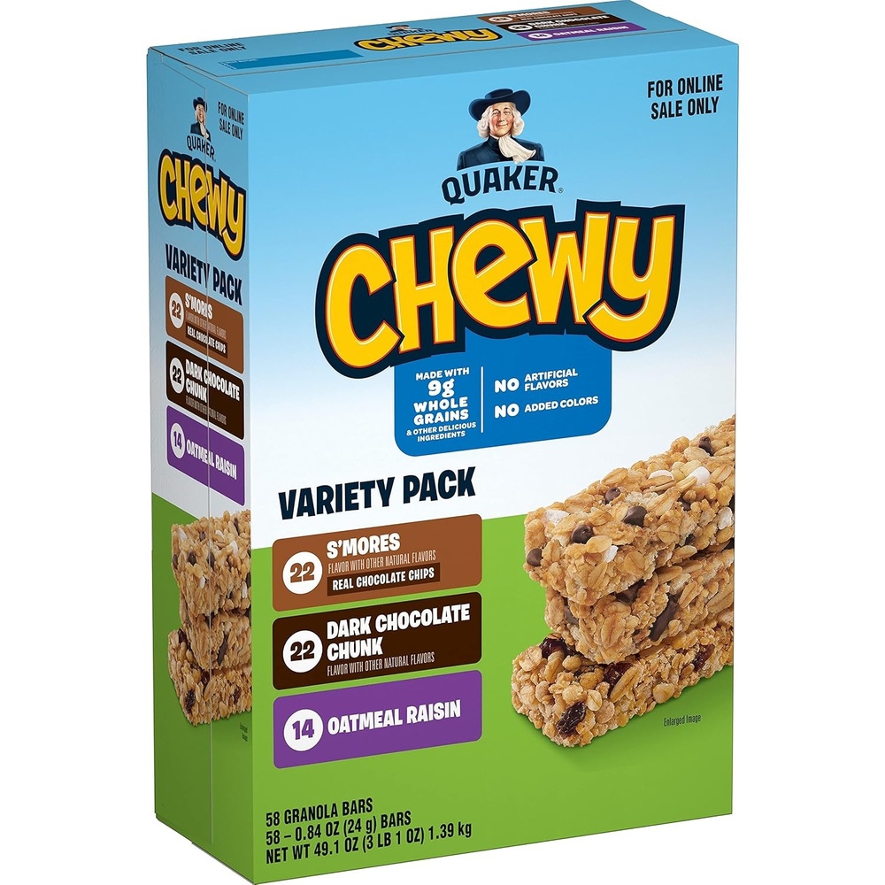 image:imageQuaker Chewy Granola Bars Peanut Butter Chocolate Chip 58 CountBacktoSchool Variety Pack