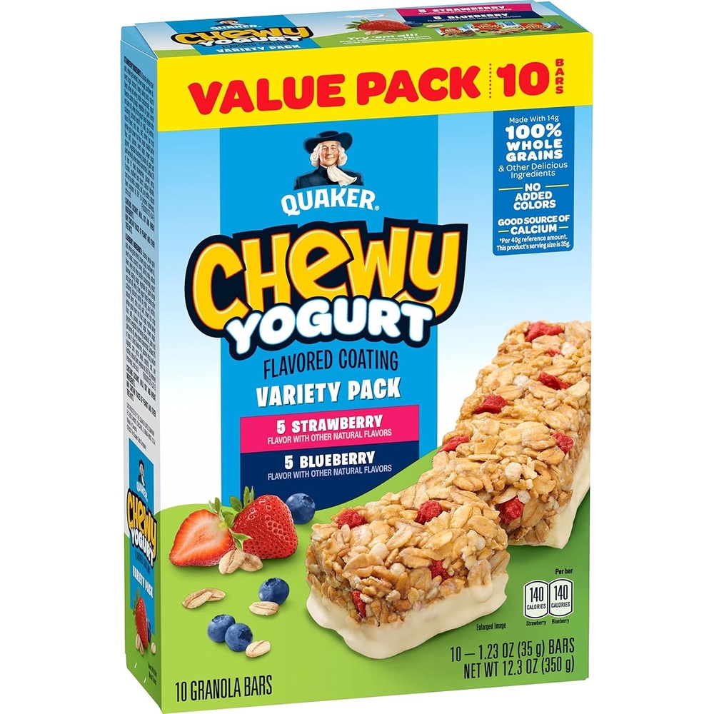 image:imageQuaker Chewy Yogurt Bars Variety Pack 10ctYogurt Variety Pack 10ct