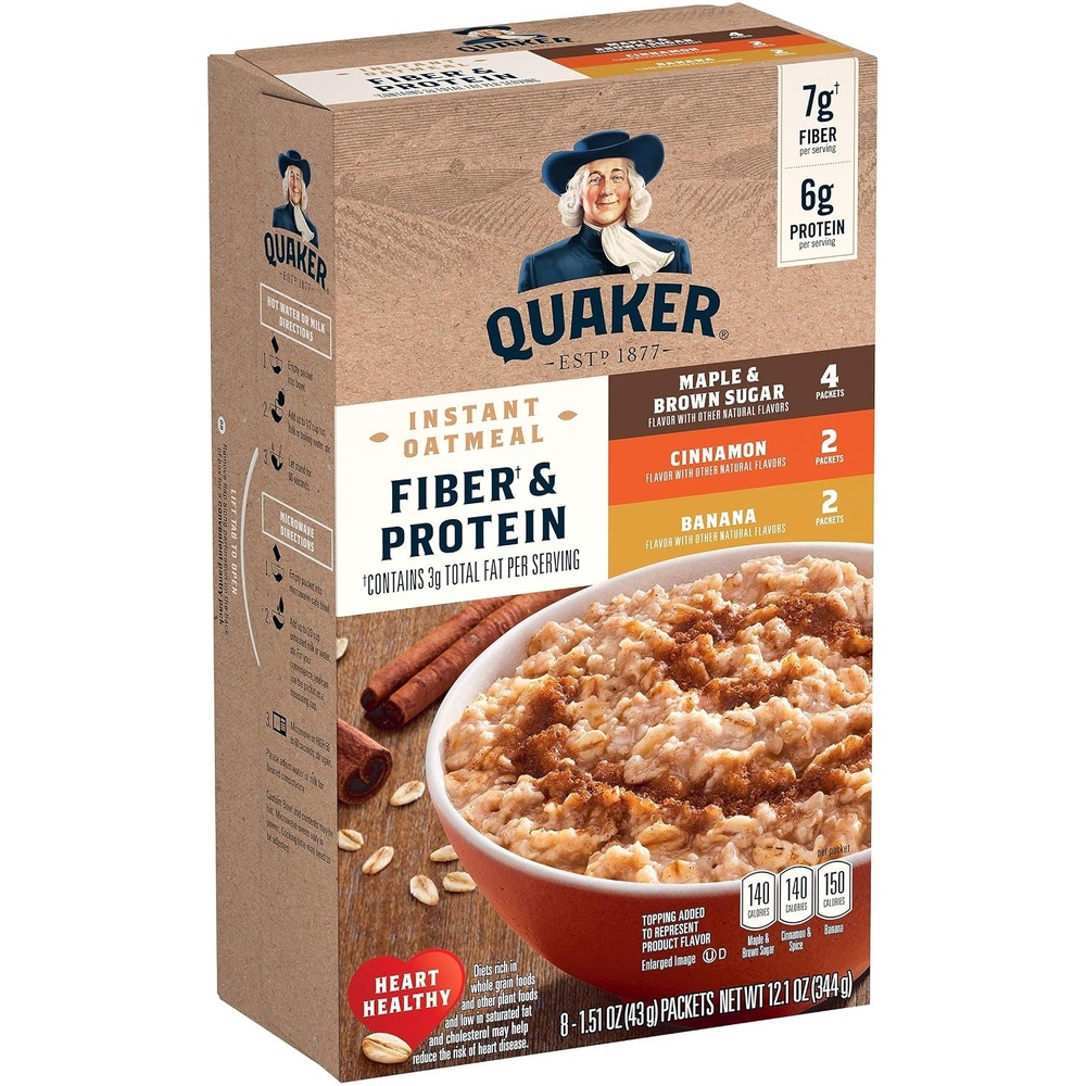 image:imageQuaker Instant Oatmeal Fiber Protein Variety Pack 8 121 Ounce