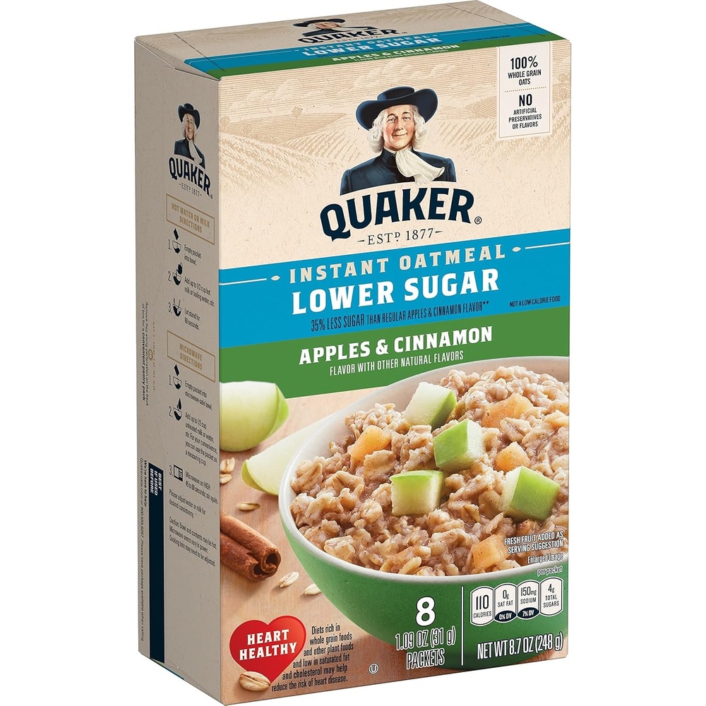 image:imageQuaker Instant Oatmeal Gluten Free Maple amp Brown Sugar Breakfast Cereal 121 Oz Pack of 6Apples Cinnamon