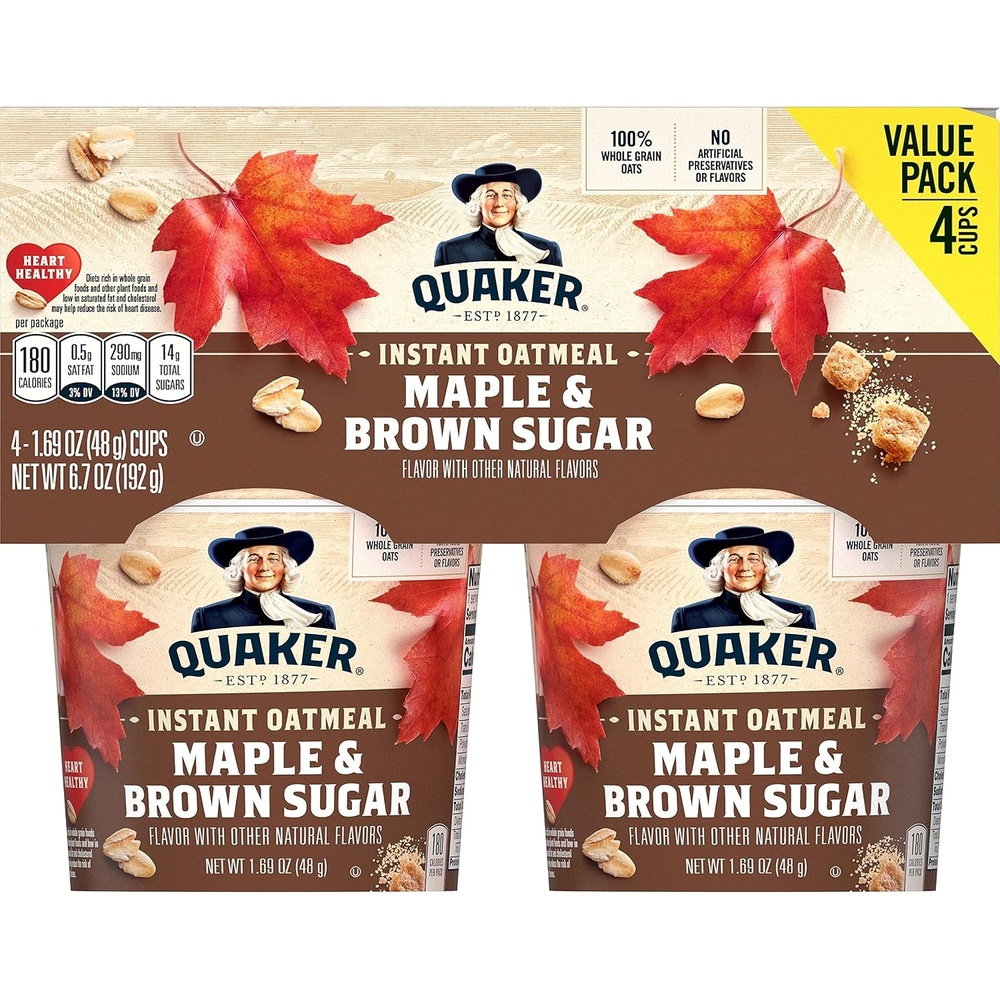 image:imageQuaker Instant Oatmeal Gluten Free Maple amp Brown Sugar Breakfast Cereal 121 Oz Pack of 6Maple and Brown Sugar