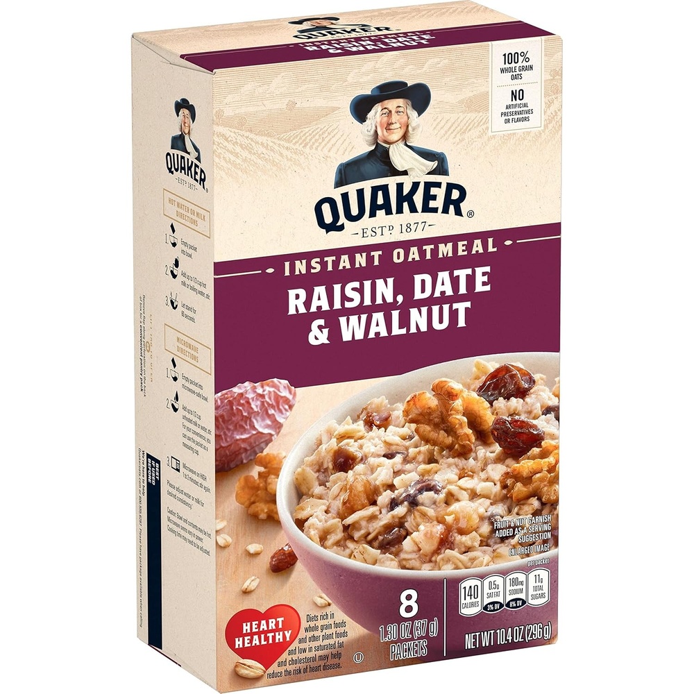 image:imageQuaker Instant Oatmeal Gluten Free Maple amp Brown Sugar Breakfast Cereal 121 Oz Pack of 6Raisin Date Walnut