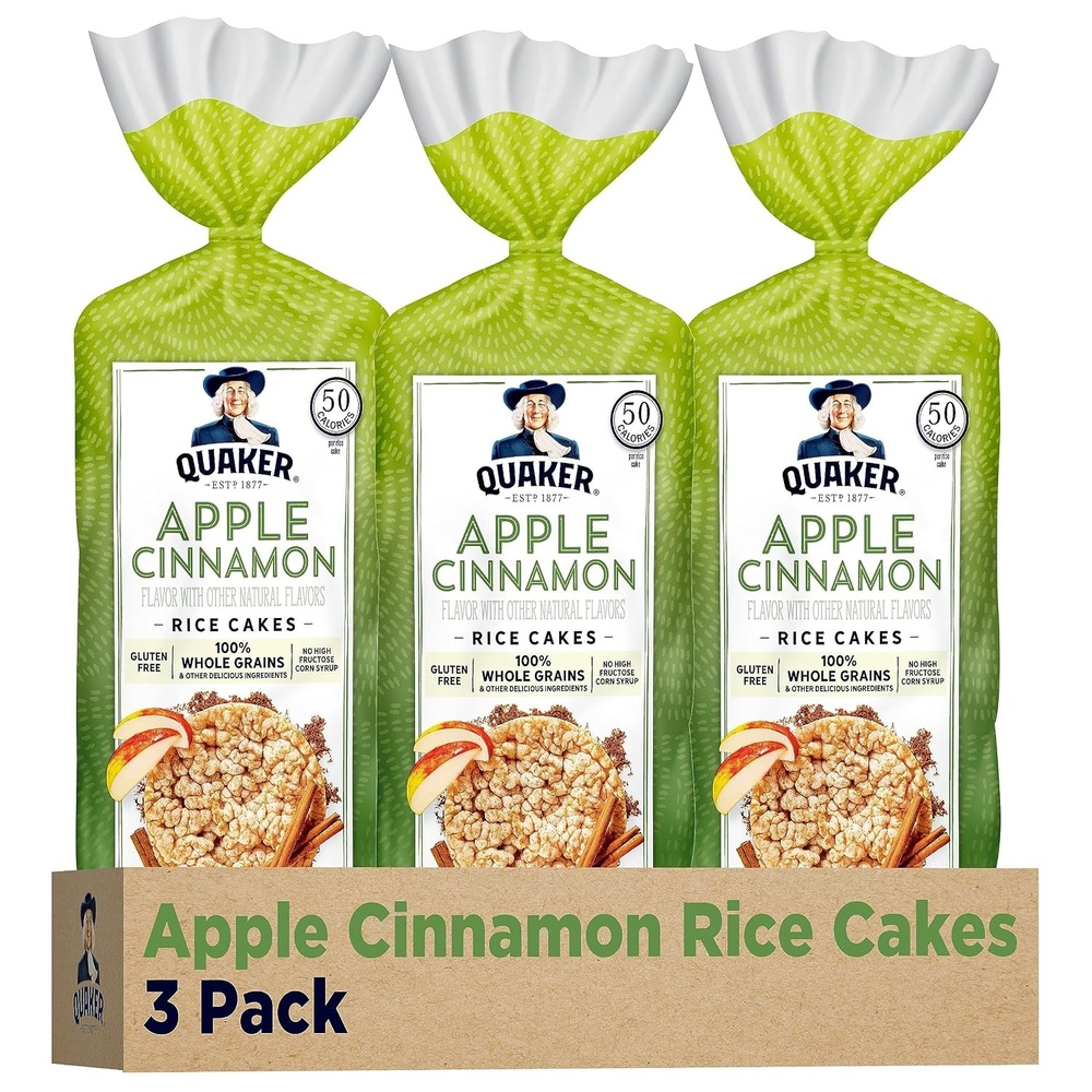 image:imageQuaker Large Rice Cakes Chocolate 723 oz Bags 3 Pack Gluten Free Whole Grain No Added ColorsApple Cinnamon