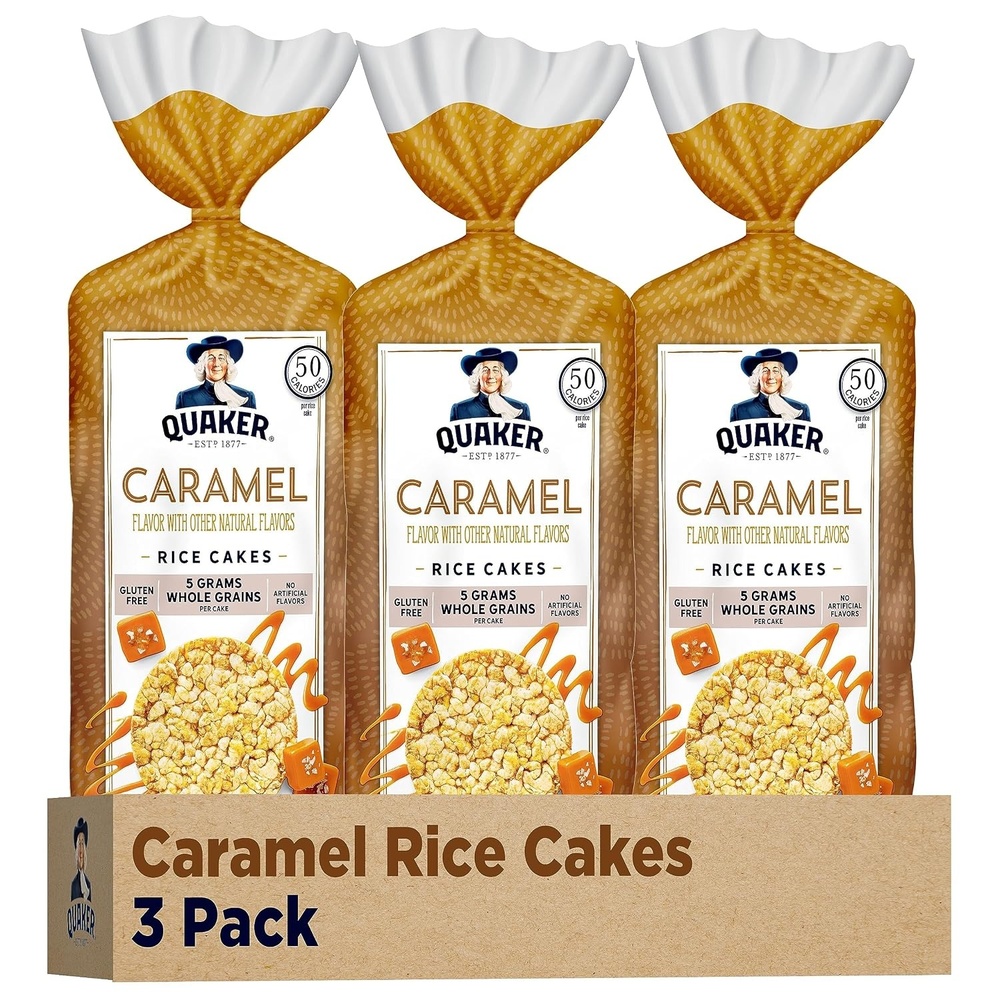 image:imageQuaker Large Rice Cakes Chocolate 723 oz Bags 3 Pack Gluten Free Whole Grain No Added ColorsCaramel