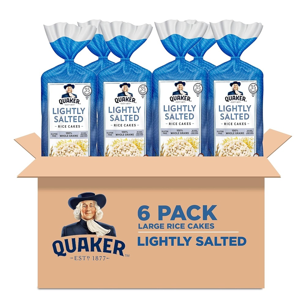image:imageQuaker Large Rice Cakes Gluten Free 3 Flavor Variety Pack 6 CountLightly Salted