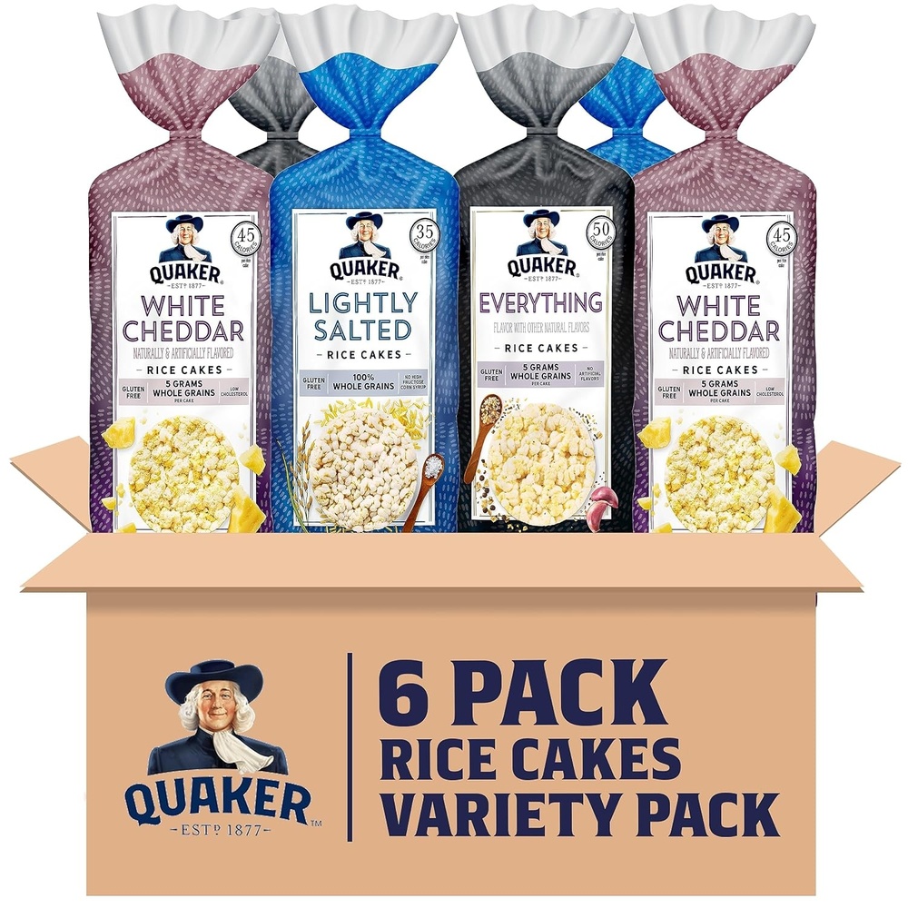 image:imageQuaker Large Rice Cakes Gluten Free 3 Flavor Variety Pack 6 CountTopper Variety Pack