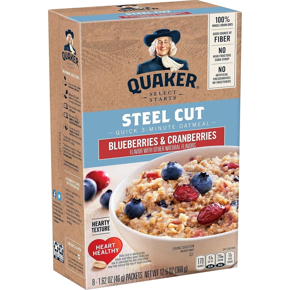 image:imageQuaker Protein Instant Oatmeal Cranberry Almond 12g Protein per Serving Whole Grains No Artificial Flavors No Added Colors 218 oz Packets 6 PackBlueberry Cranberry