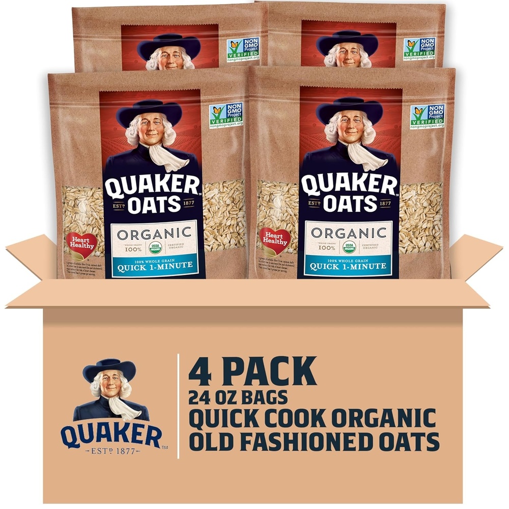 image:imageQuaker Steel Cut Oats USDA Organic Non GMO Project Verified 20oz Resealable Bags Pack of 4Organic Quick Cook Oats