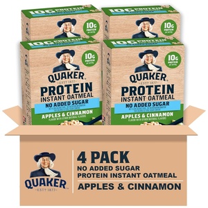 QUAKER Instant Oatmeal, USDA Organic, Non-GMO Project Verified, 3 Flavor Variety Pack, Individual Packets, 32 Count (Pack of 1)(Apple Cinnamon)