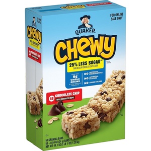 Quaker Chewy Granola Bars, Peanut Butter Chocolate Chip, 58 Count(Less Sugar Chocolate Chip)