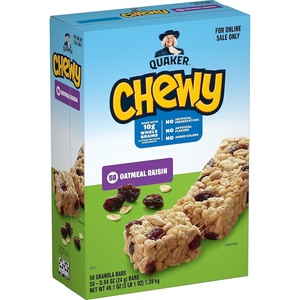 Quaker Chewy Granola Bars, Peanut Butter Chocolate Chip, 58 Count(Oatmeal Raisin)