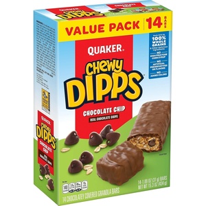 Quaker Chewy Yogurt Bars – Variety Pack 10ct(Dipps Chocolate Chip 14ct)