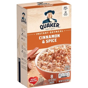 Quaker Instant Oatmeal, Gluten Free, Maple & Brown Sugar, Breakfast Cereal, 12.1 Oz (Pack of 6)(Cinnamon)