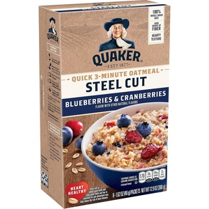 Quaker Instant Oatmeal, Gluten Free, Maple & Brown Sugar, Breakfast Cereal, 12.1 Oz (Pack of 6)(Cranberries & Blueberries)