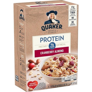 Quaker Instant Oatmeal, Gluten Free, Maple & Brown Sugar, Breakfast Cereal, 12.1 Oz (Pack of 6)(Cranberry Almond)