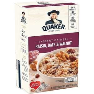 Quaker Instant Oatmeal, Gluten Free, Maple & Brown Sugar, Breakfast Cereal, 12.1 Oz (Pack of 6)(Dates)