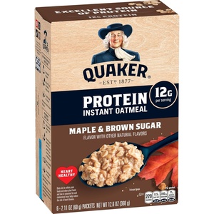 Quaker Instant Oatmeal, Gluten Free, Maple & Brown Sugar, Breakfast Cereal, 12.1 Oz (Pack of 6)(Maple Brown Sugar)
