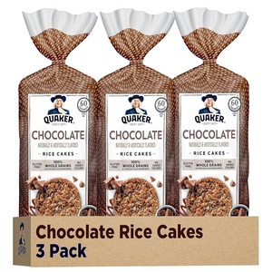 Quaker Large Rice Cakes, Chocolate, 7.23 oz Bags, (3 Pack), Gluten Free, Whole Grain, No Added Colors(Chocolate)