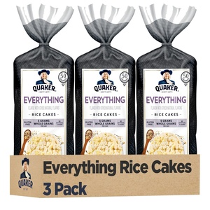 Quaker Large Rice Cakes, Chocolate, 7.23 oz Bags, (3 Pack), Gluten Free, Whole Grain, No Added Colors(Everything Flavor)