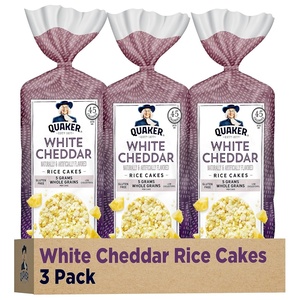 Quaker Large Rice Cakes, Chocolate, 7.23 oz Bags, (3 Pack), Gluten Free, Whole Grain, No Added Colors(White Cheddar)