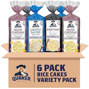 Quaker Large Rice Cakes, Gluten Free, 3 Flavor Variety Pack, 6 Count(Topper Variety Pack)