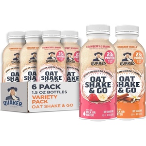 Quaker Oat Shake & Go, Variety Pack, 1.5 oz Bottles, 6 Pack
