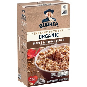 Quaker Protein Instant Oatmeal, Cranberry Almond, 12g Protein per Serving, Whole Grains, No Artificial Flavors, No Added Colors, 2.18 oz Packets, (6 Pack)(Maple Brown Sugar)