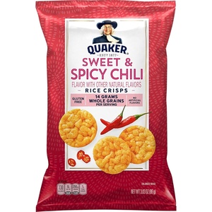 Quaker Rice Crisps, Caramel Corn, 7.04 oz Bag(Sweet & Spicy Chilli)