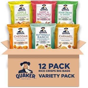 Quaker Rice Crisps, Gluten Free, 4 Flavor Sweet and Savory Variety Mix, Single Serve, 30 count(6-Flavor Variety Pack)