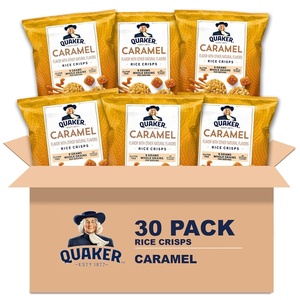 Quaker Rice Crisps, Gluten Free, 4 Flavor Sweet and Savory Variety Mix, Single Serve, 30 count(Caramel)